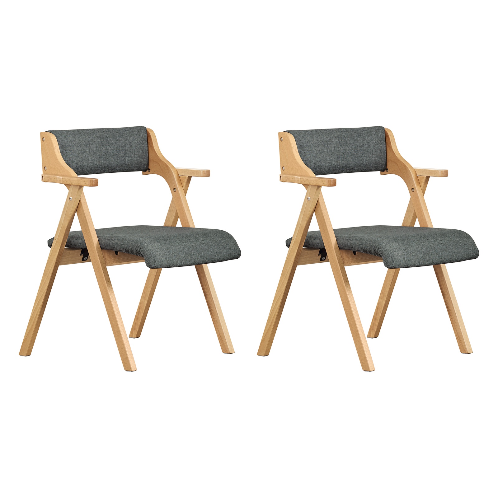 Taitettava tuplakäsinojainen tuoli tummanharmaa 61.5x56x77.6 cm FST98-SGX2