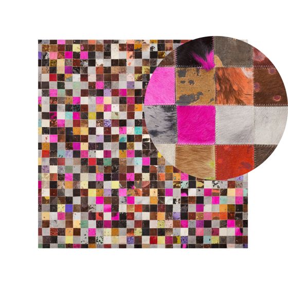 Matto ENNE Monivärinen 200 x 200 cm nahka