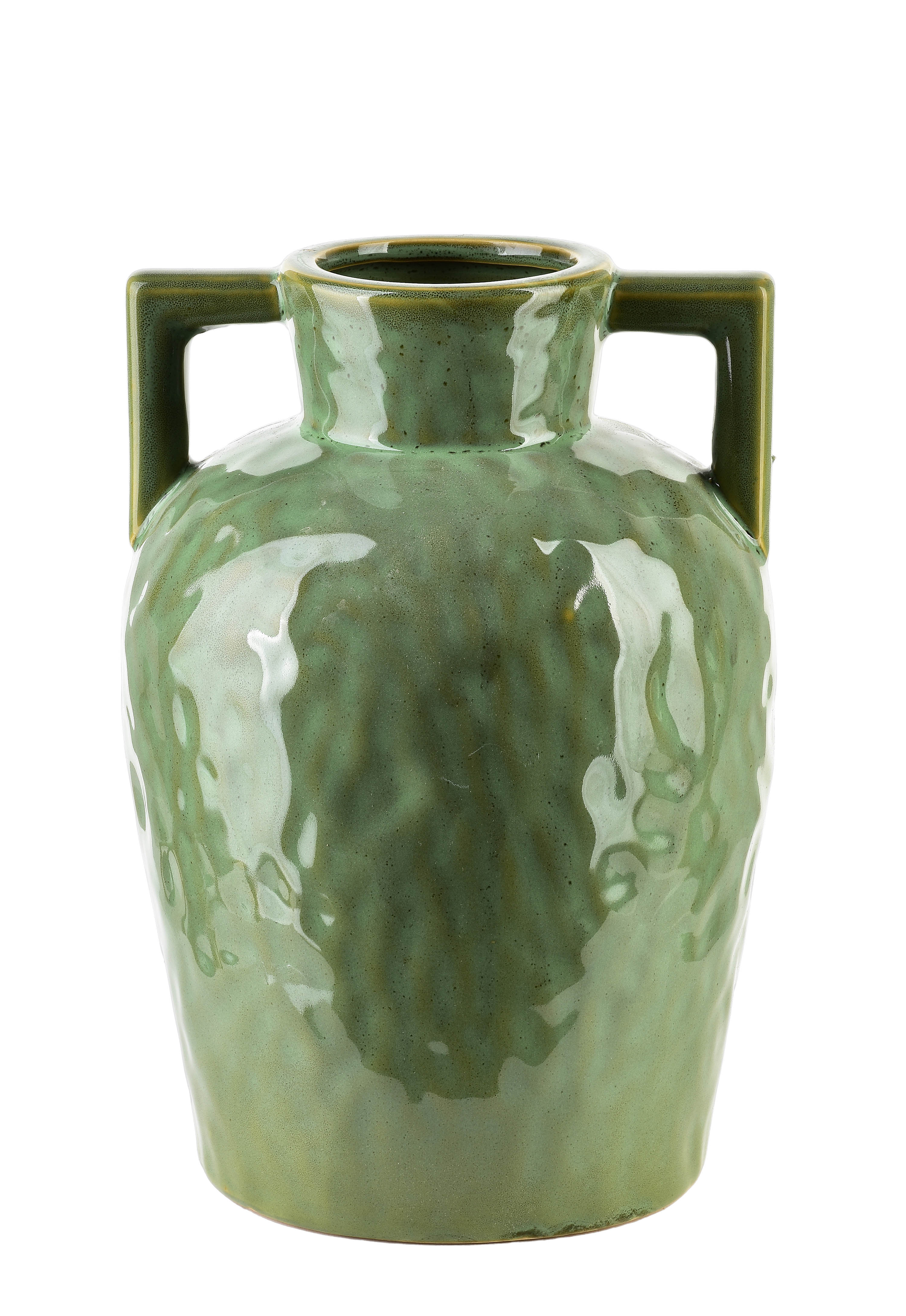 MONDEX keramiikkamaljakko, vihreä, kahvoilla, 6,5 x 16,5 x 25 cm