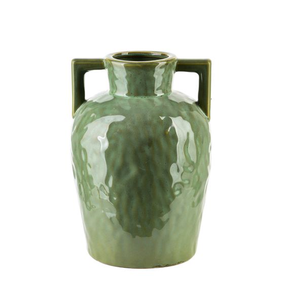 MONDEX keramiikkamaljakko, vihreä, kahvoilla, 6,5 x 16,5 x 25 cm