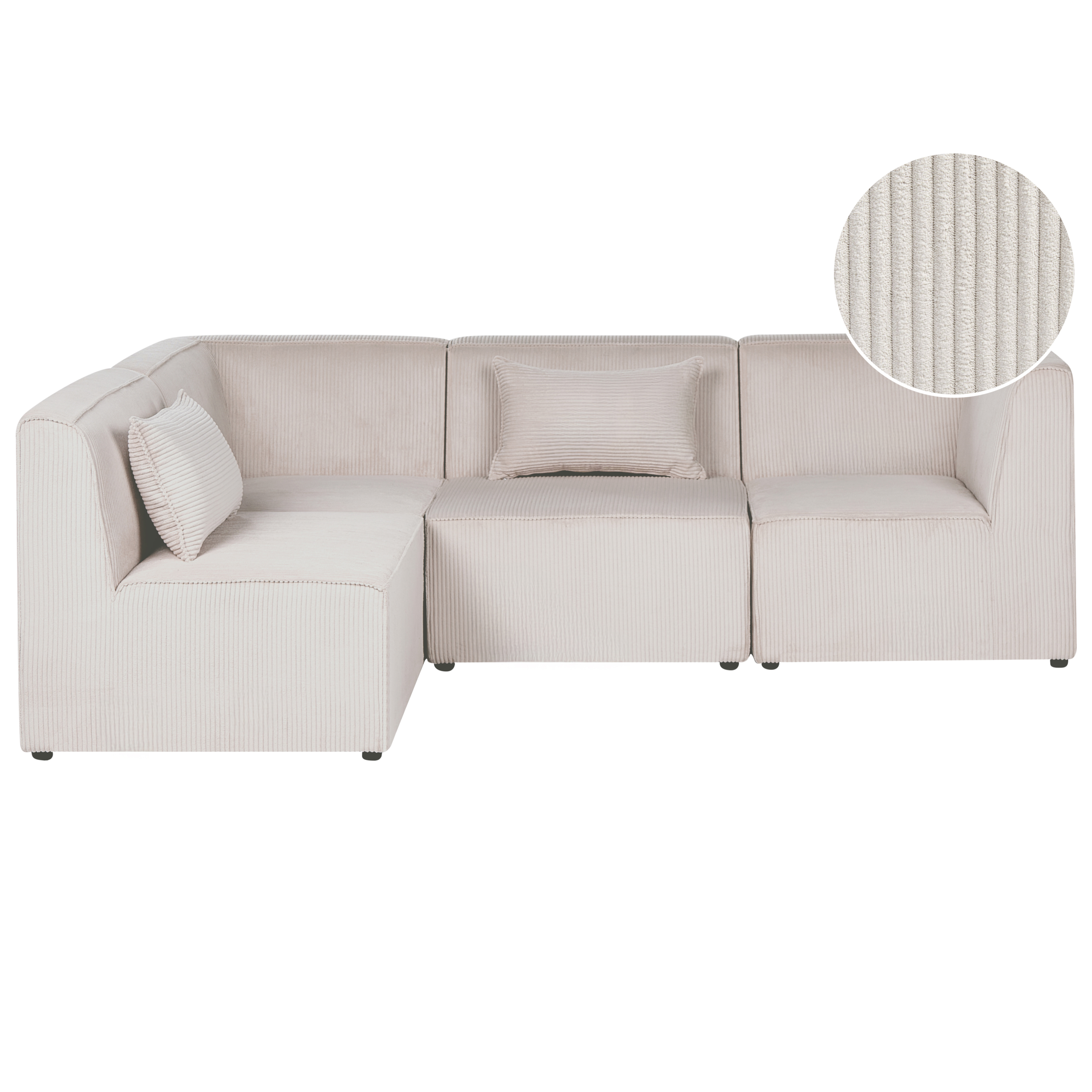 Moduulikulmasohva 4-istuttava LEMVIG Vakosametti Beige Oikea