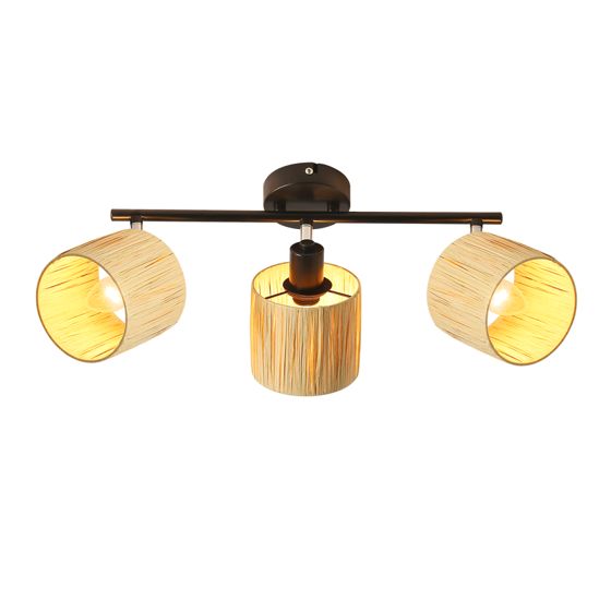 NETTLIFE kattokohdevalaisin 3 liekkiä E14 luonnonmusta kattovalaisin paperi olohuoneeseen