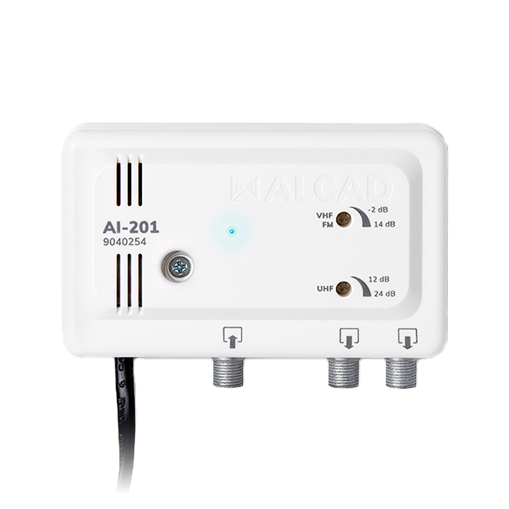 Laajakaistainen antennivahvistin 2 TV VHF UHF AI-201 ALCAD