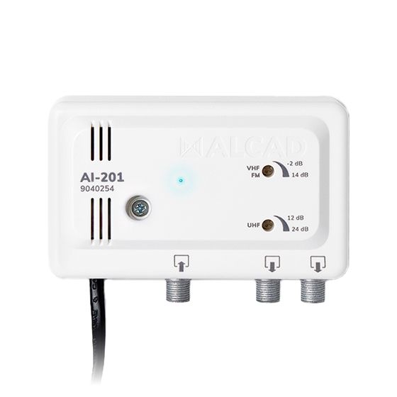 Laajakaistainen antennivahvistin 2 TV VHF UHF AI-201 ALCAD