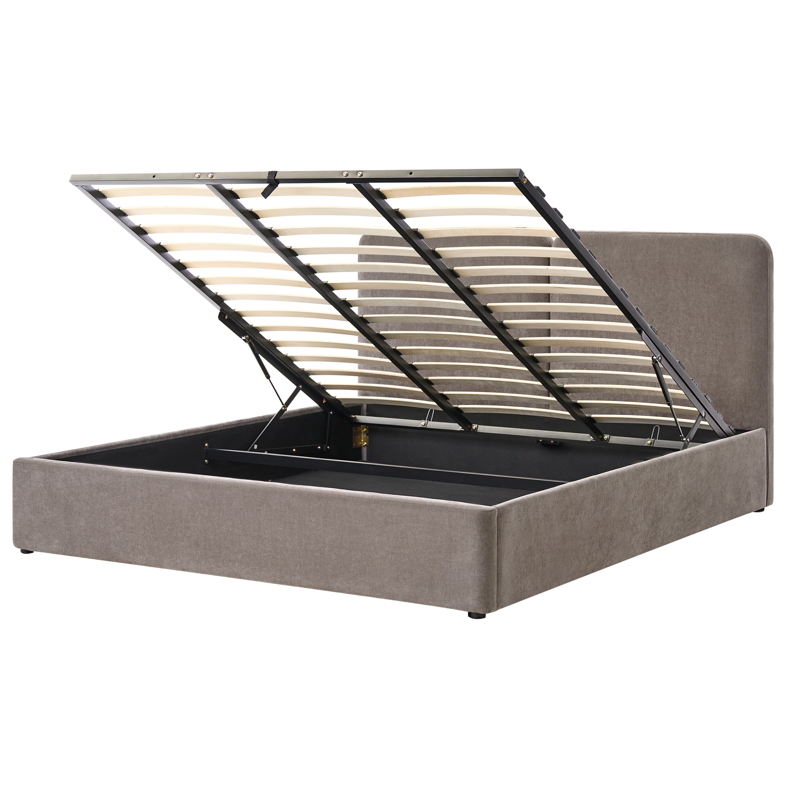 Sänky säilytystilalla kangas ARBOIS 180 x 200 cm Ruskeanharmaa