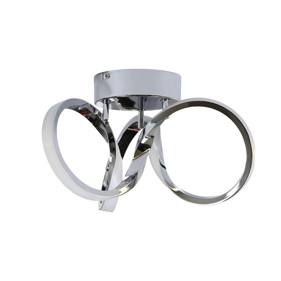 NETTLIFE LED - kattovalaisin Kromi 31cm moderni, 19W, lämmin valkoinen, 3000K, eteisen valaisin, olohuoneeseen, makuuhuoneeseen, toimistoon