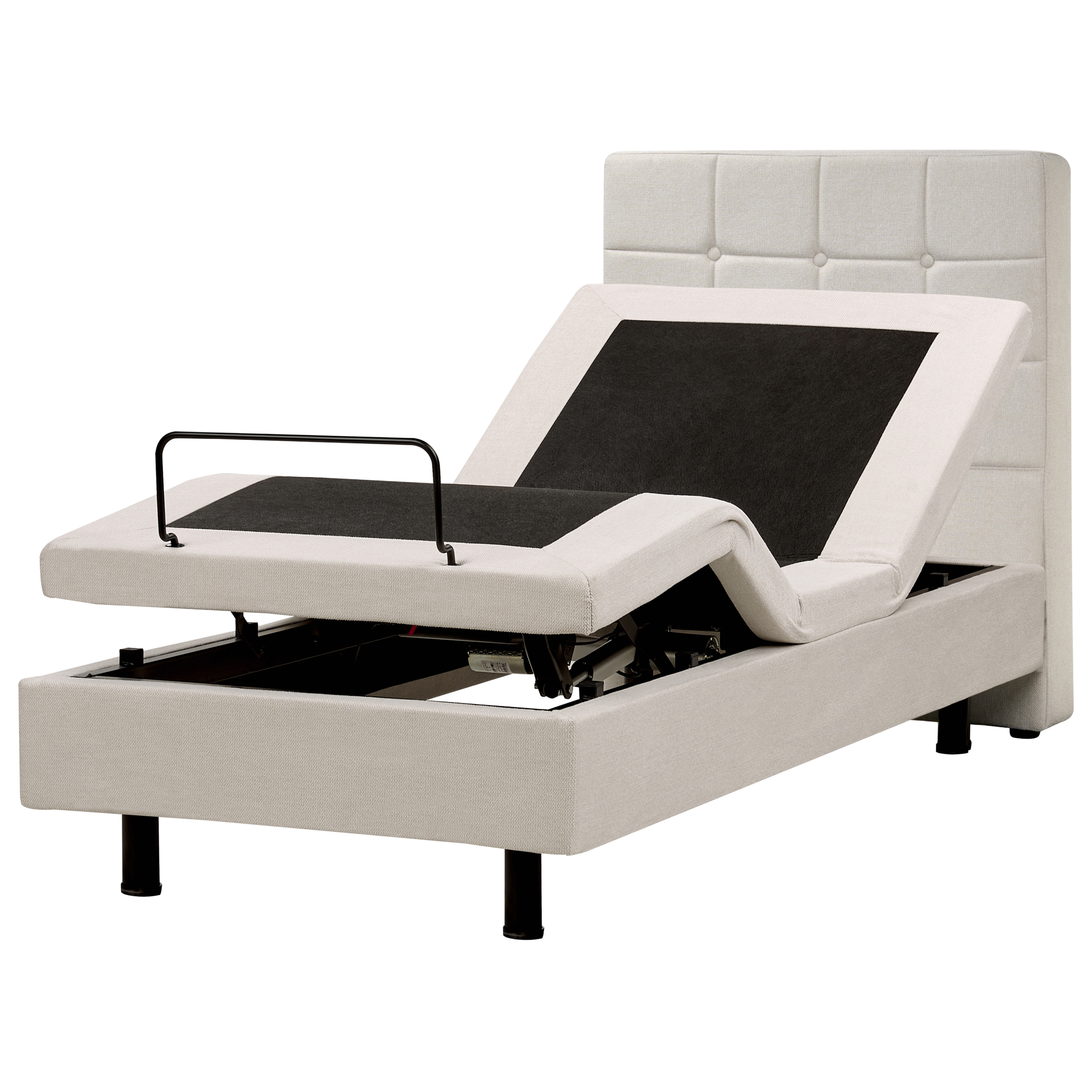 Säädettävä sänky kangas DUKE 80 x 200 cm Vaaleanbeige