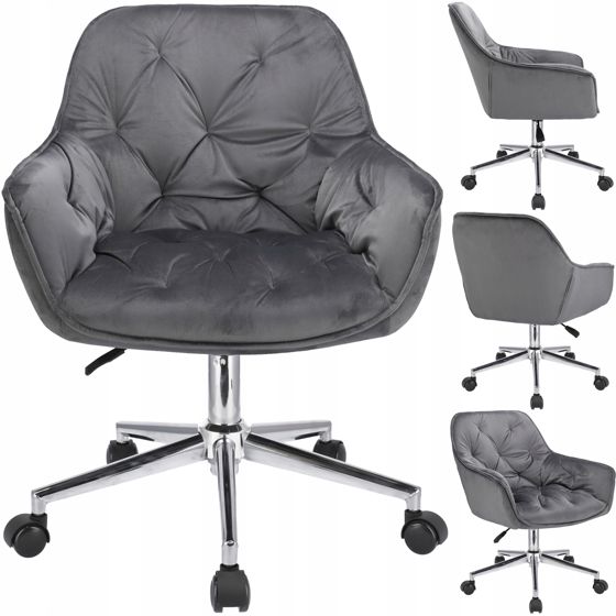 LARGO harmaa nojatuoli hopeisella jalalla