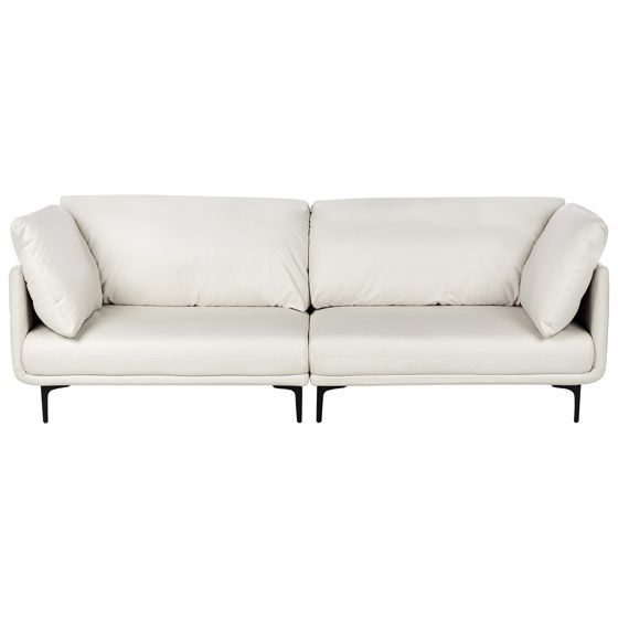 Sohva REVSNES keinonahka Luonnonvalkoinen 3-istuttava