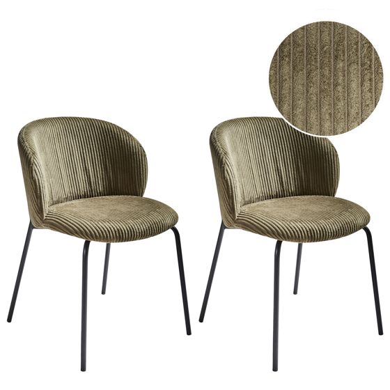 Ruokatuolisetti 2 kpl MILES vakosametti Oliivinvihreä