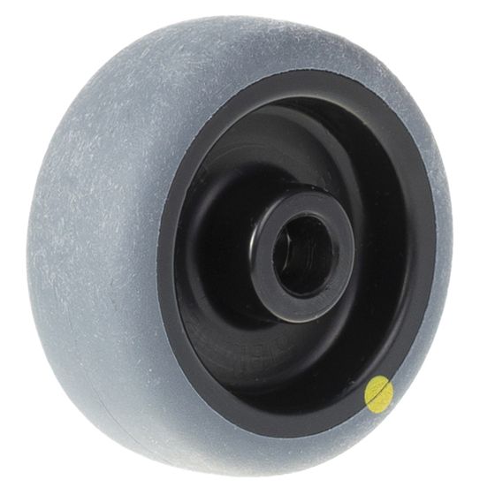 50 mm:n pyörä, jossa on harmaa sähköä johtava termoplastinen kumi polypropyylin päällä.