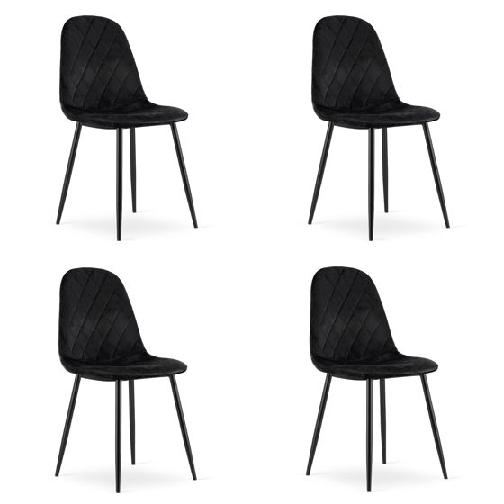ASTI-tuoli, musta sametti (4 kpl)