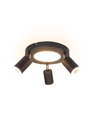 NETTLIFE Kattospottivalaisin 3 lamppua GU10 20W makuuhuoneeseen 3000k musta keittiövalaisin säädettävä 350 säädettävä metalli