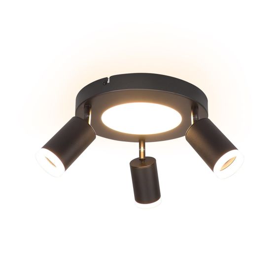 NETTLIFE Kattospottivalaisin 3 lamppua GU10 20W makuuhuoneeseen 3000k musta keittiövalaisin säädettävä 350 säädettävä metalli