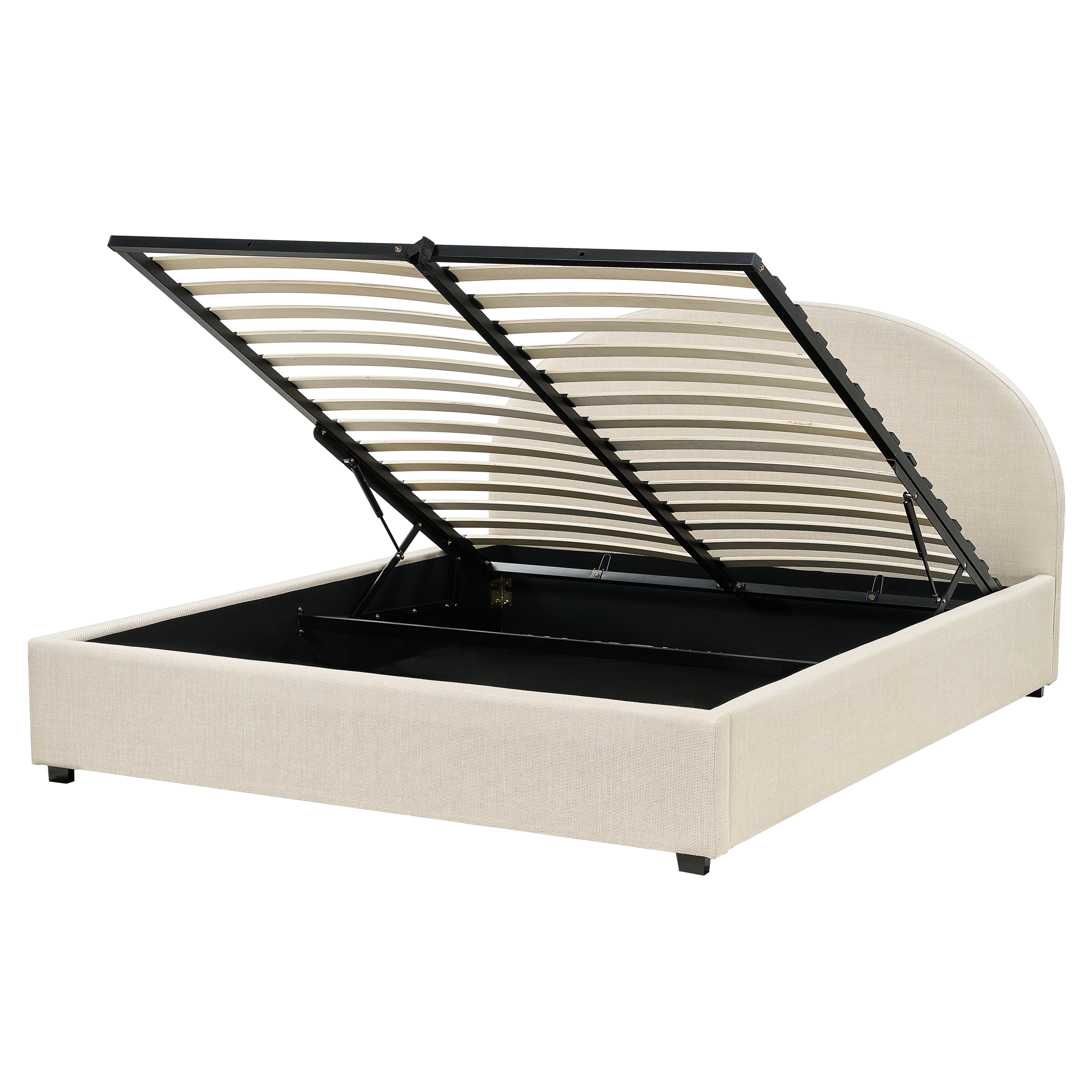 Sänky säilytystilalla kangas VAUCLUSE 160 x 200 cm Hiekanbeige