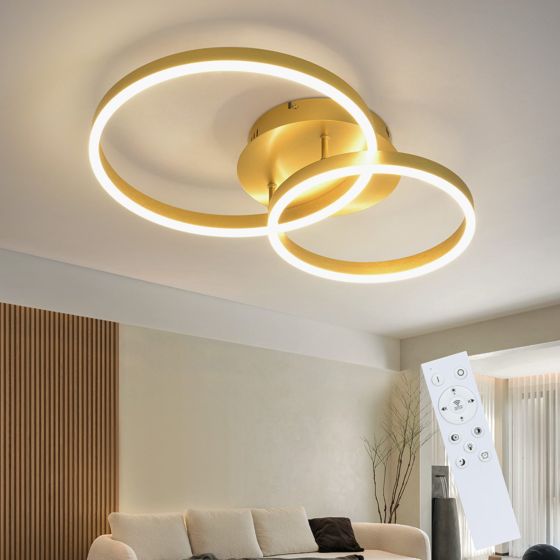 NETTLIFE Himmennettävä, LED - kattovalaisin, Musta, Olohuoneen Valaisin, Moderni, Makuuhuoneen Valaisin, 46W, 2 Rengasta