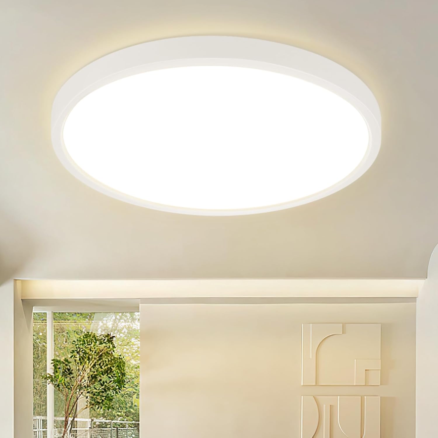 NETTLIFE LED - kattovalaisin Kylpyhuoneen Kattovalaisin, Ø30cm, makuuhuoneen Valaisin, pyöreäValkoinen, 24W, eteisen Valaisin, 3000K