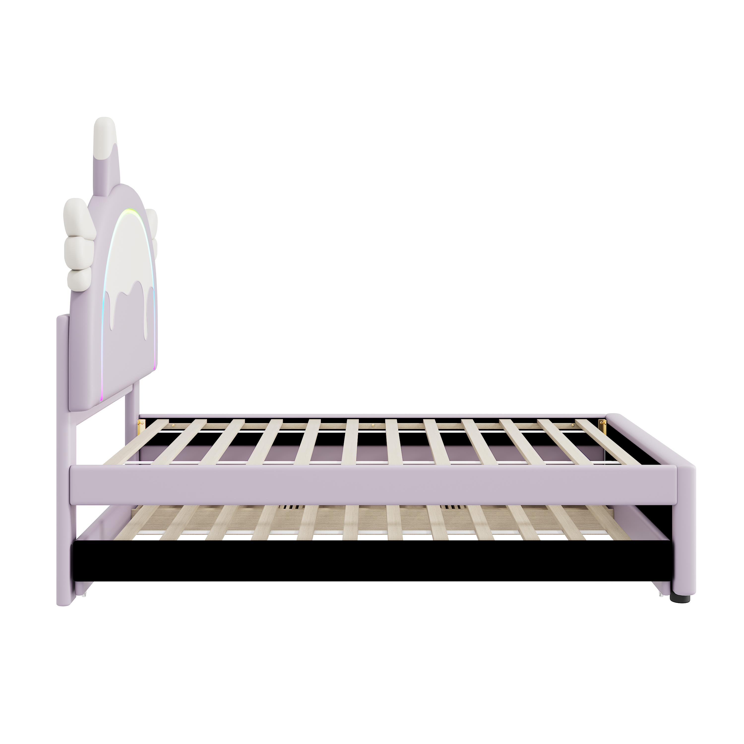 Lastensänky Yksisarvinen 90 x 200 cm, Violetti PU, Ulosvedettävä
