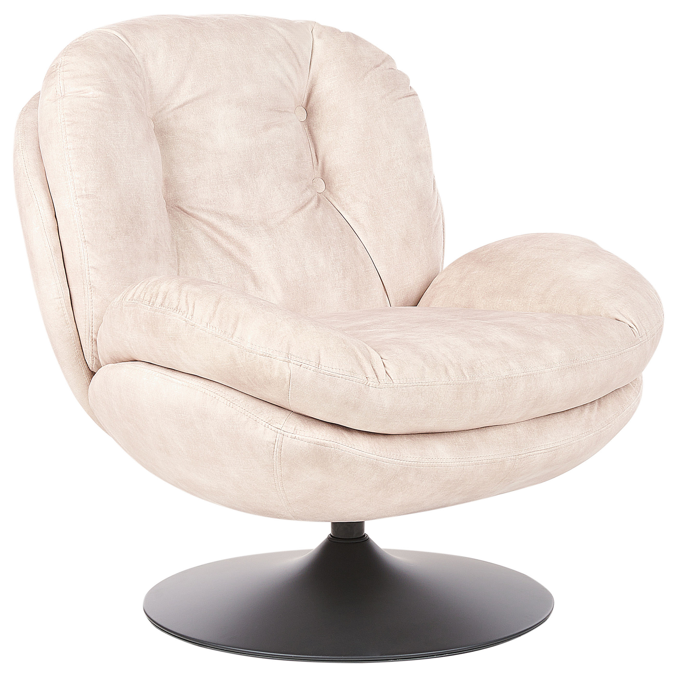 Pyörivä nojatuoli NOLVIK sametti Vaaleanbeige