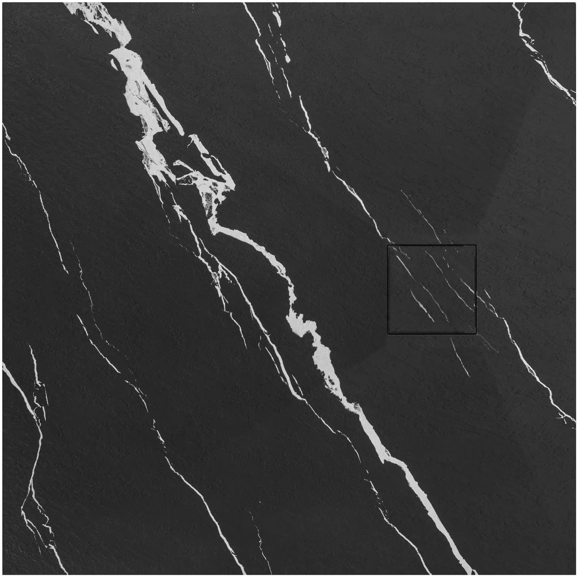 REA suihkuallas MAGNUM CARRARA 90x90 musta, 90X90X2, 5CM