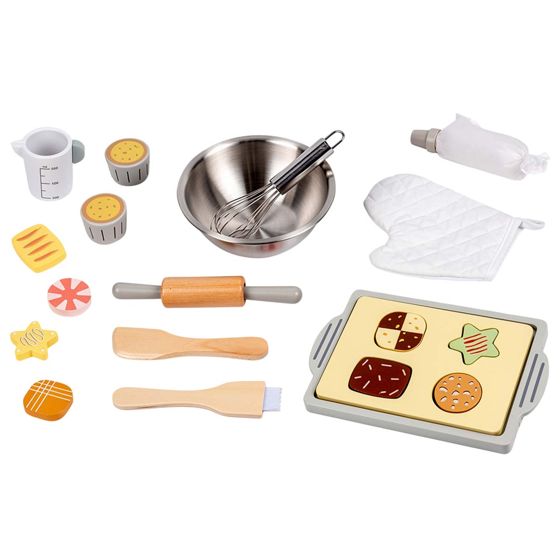 Leivontasarja Lapsille Täydellinen Puinen Mini Chef Realistiset Välineet