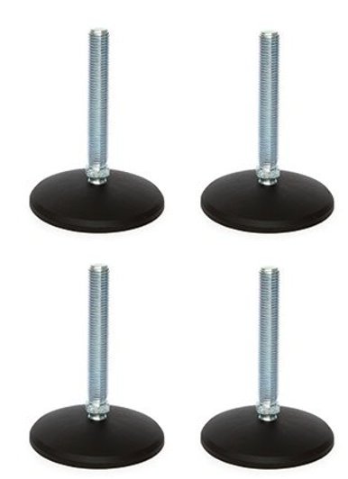 M12x100 sinkitty säätöjalka, 80 mm:n muovialusta, 750 kg – 4 kpl:n sarja