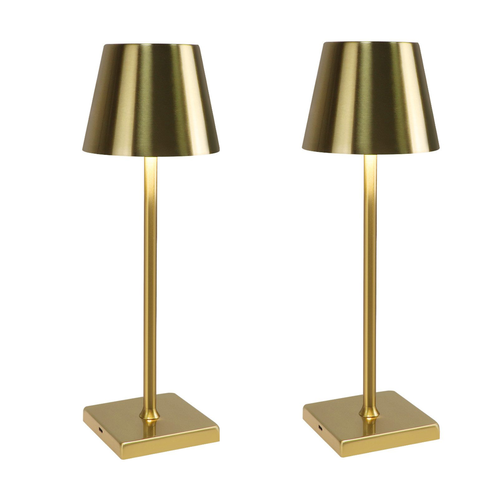 NETTLIFE Vintage, Gold, LED -pöytävalaisin, LangatonKosketushimmennettävä, yöpöytävalaisin, 3Värilämpötilalla