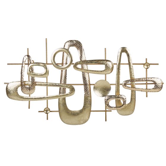 Seinäkoriste MANGANESE metalli 50 cm Kulta