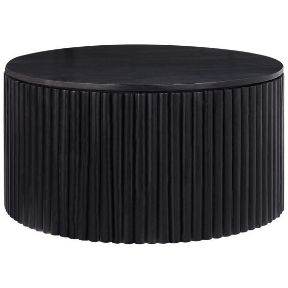 Sohvapöytä KIRKWOOD mangopuu Musta säilytystila