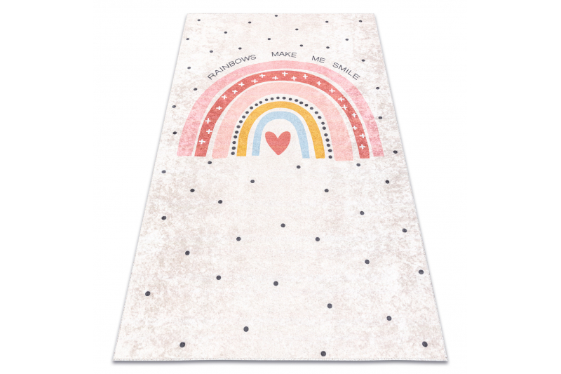 JUNIOR 51300.802 matto Sateenkaari, pisteet lapsille liukumaton - beige 80x150 cm