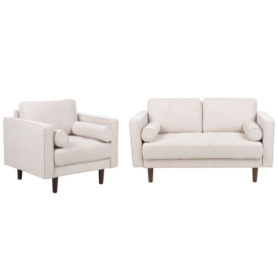 Sohvaryhmä 3-istuttava NURMO kangas Vaaleanbeige