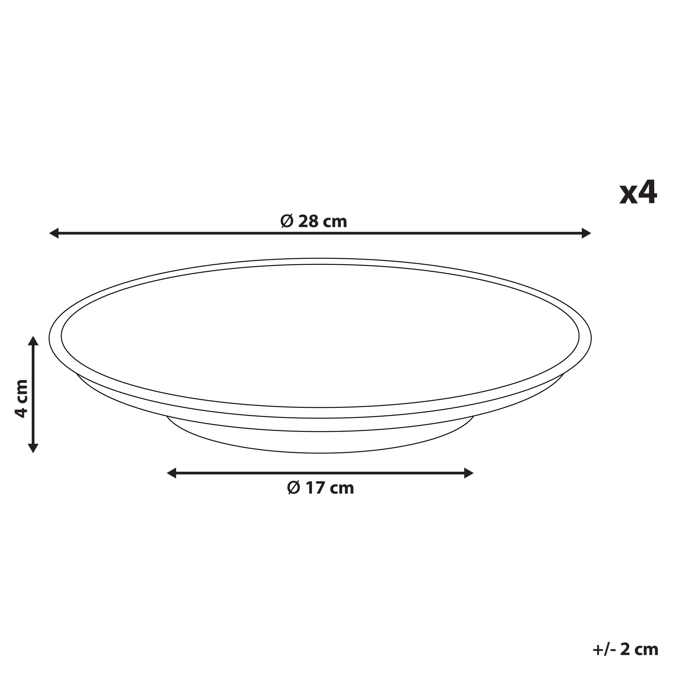 Ruokalautassetti 4 kpl THYME Kivitavara Tummanvihreä 28 cm