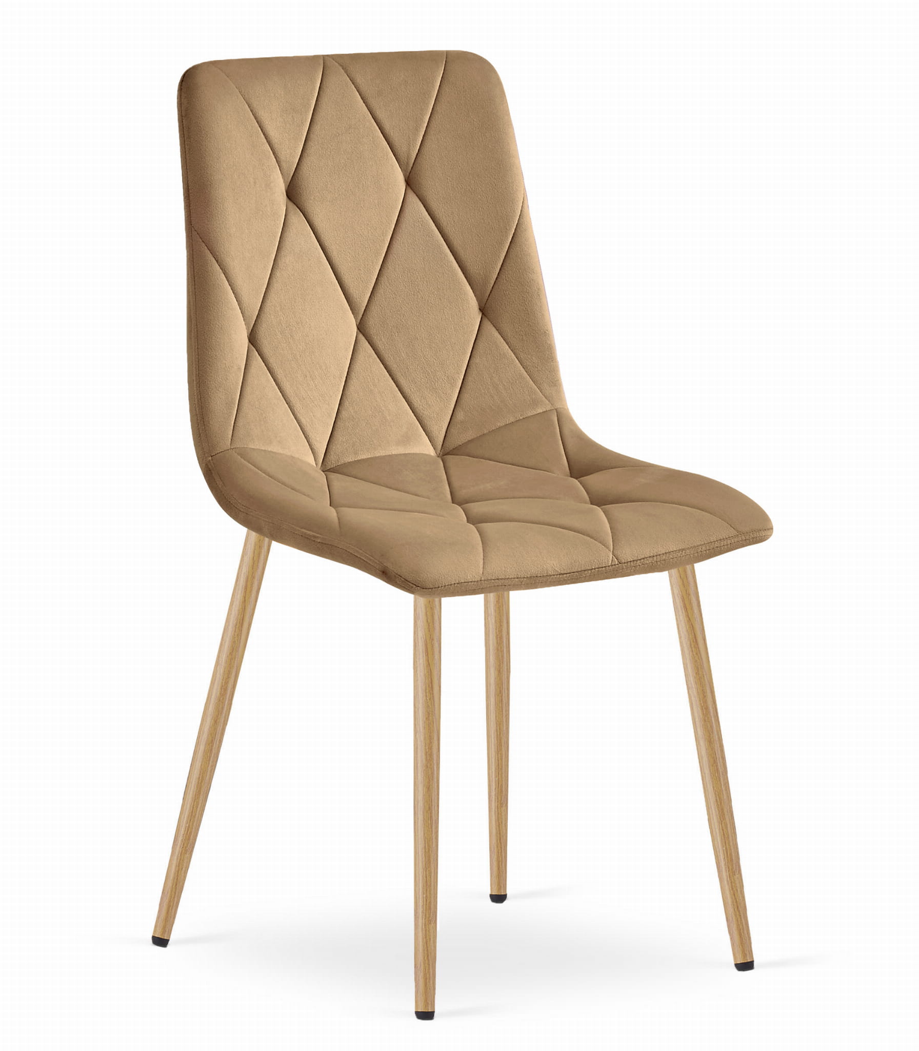 Tuoli - Leobert - LIBRA - sametti ruskea/puujalat - 45x54x86,5 cm - setti 3 kpl
