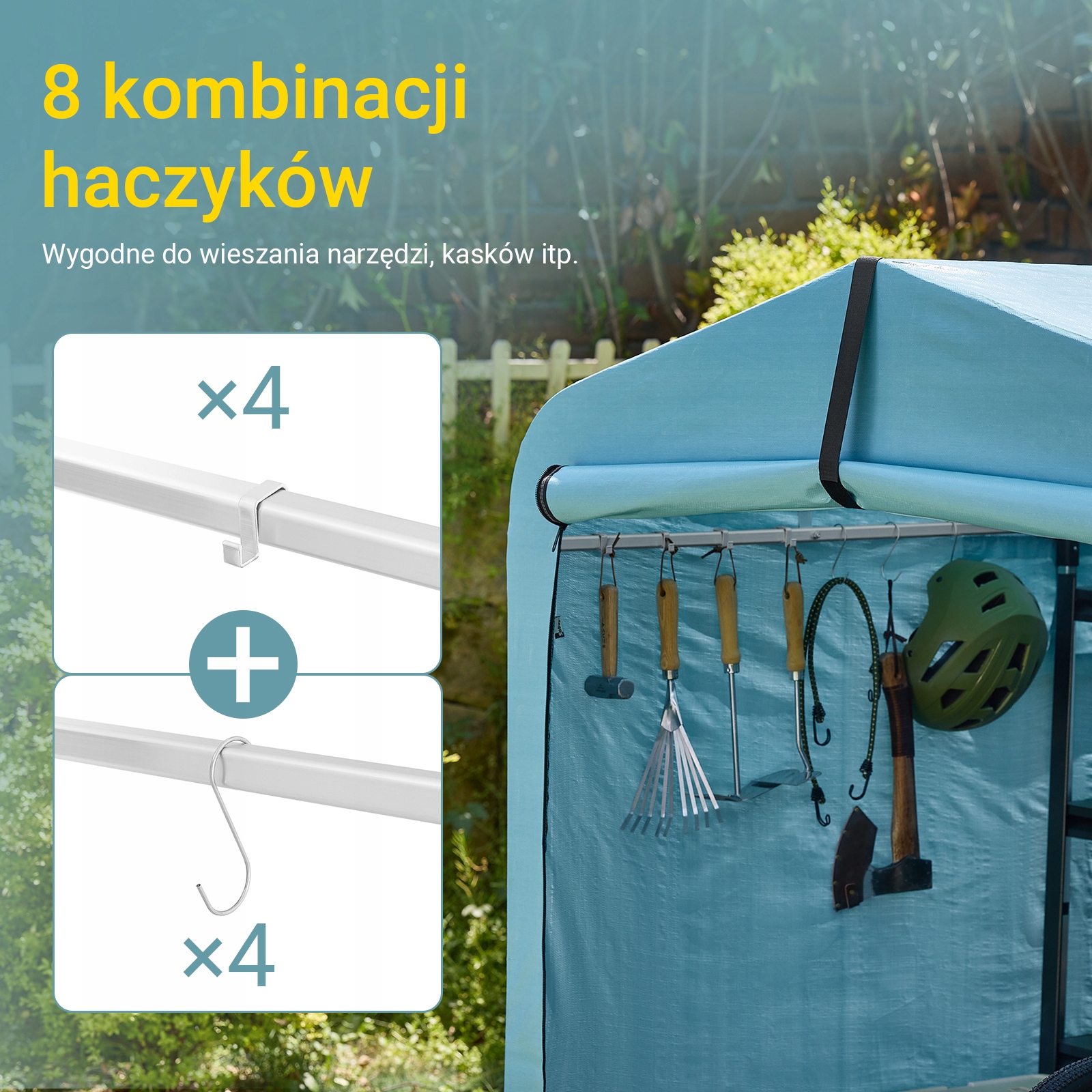 SoBuy Puutarhavaja kls11-l-bl, ekologinen ja laadukas sininen säilytystila