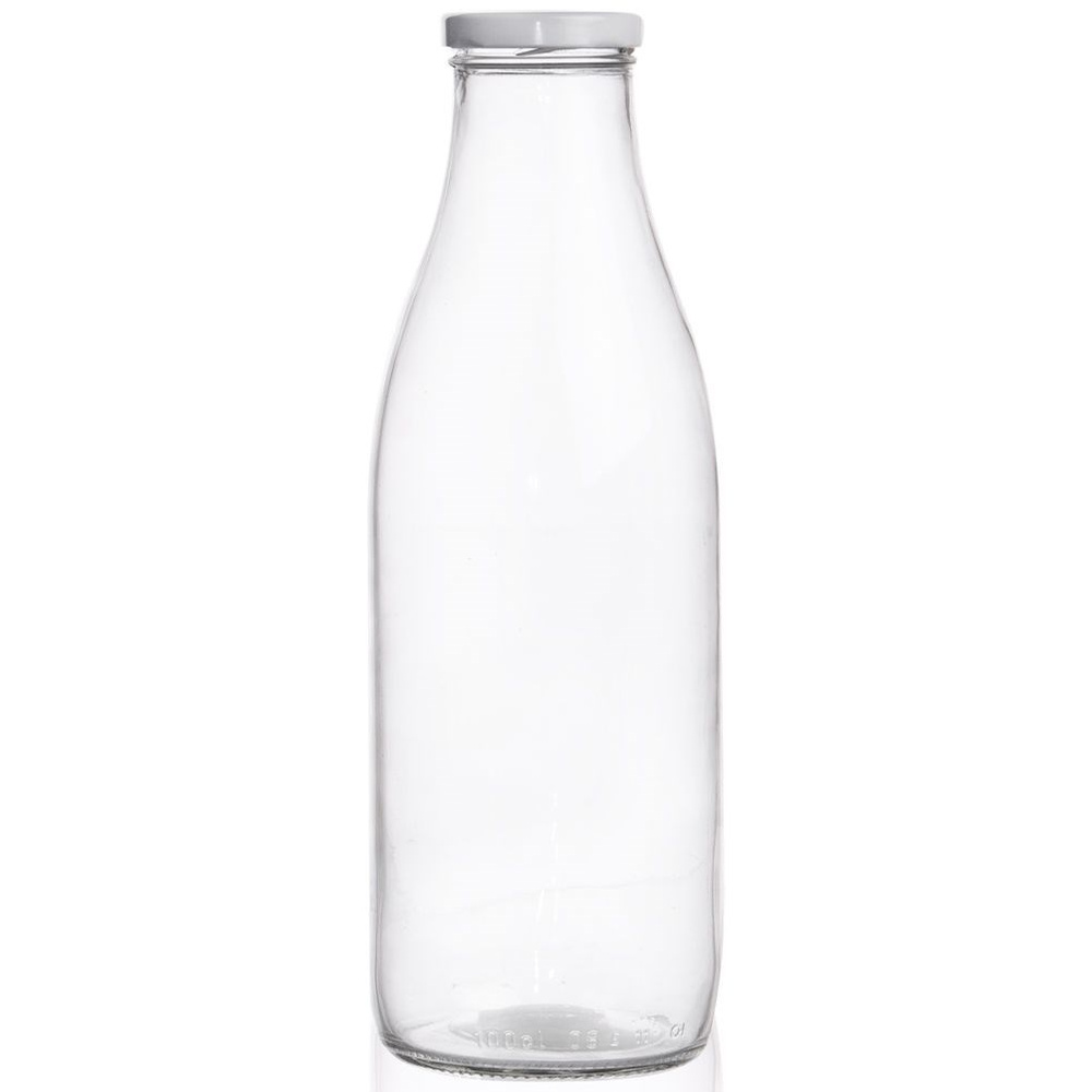 Lasinen maitopullo 1 l
