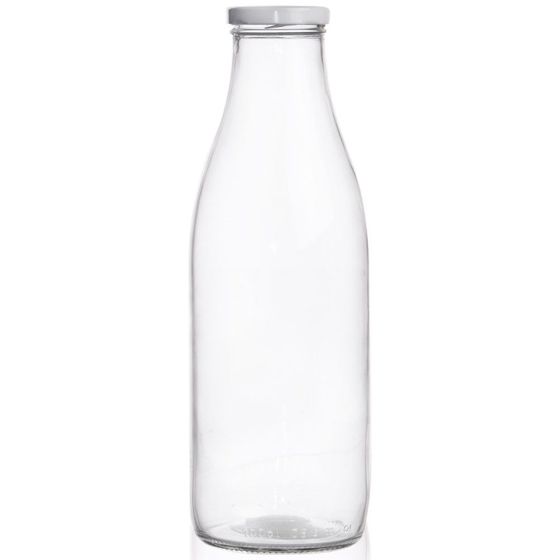 Lasinen maitopullo 1 l
