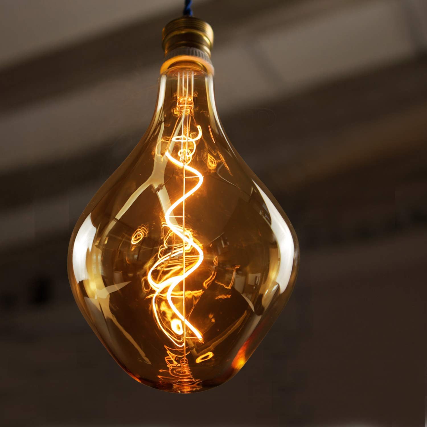 NETTLIFE 1 kpl suurikokoinen E27 LED-lamppu 3 W, epäsäännöllisen muotoinen hehkulamppu, 2 200 K rippavalaisin, lämpövalkoinen - ei säädettävä