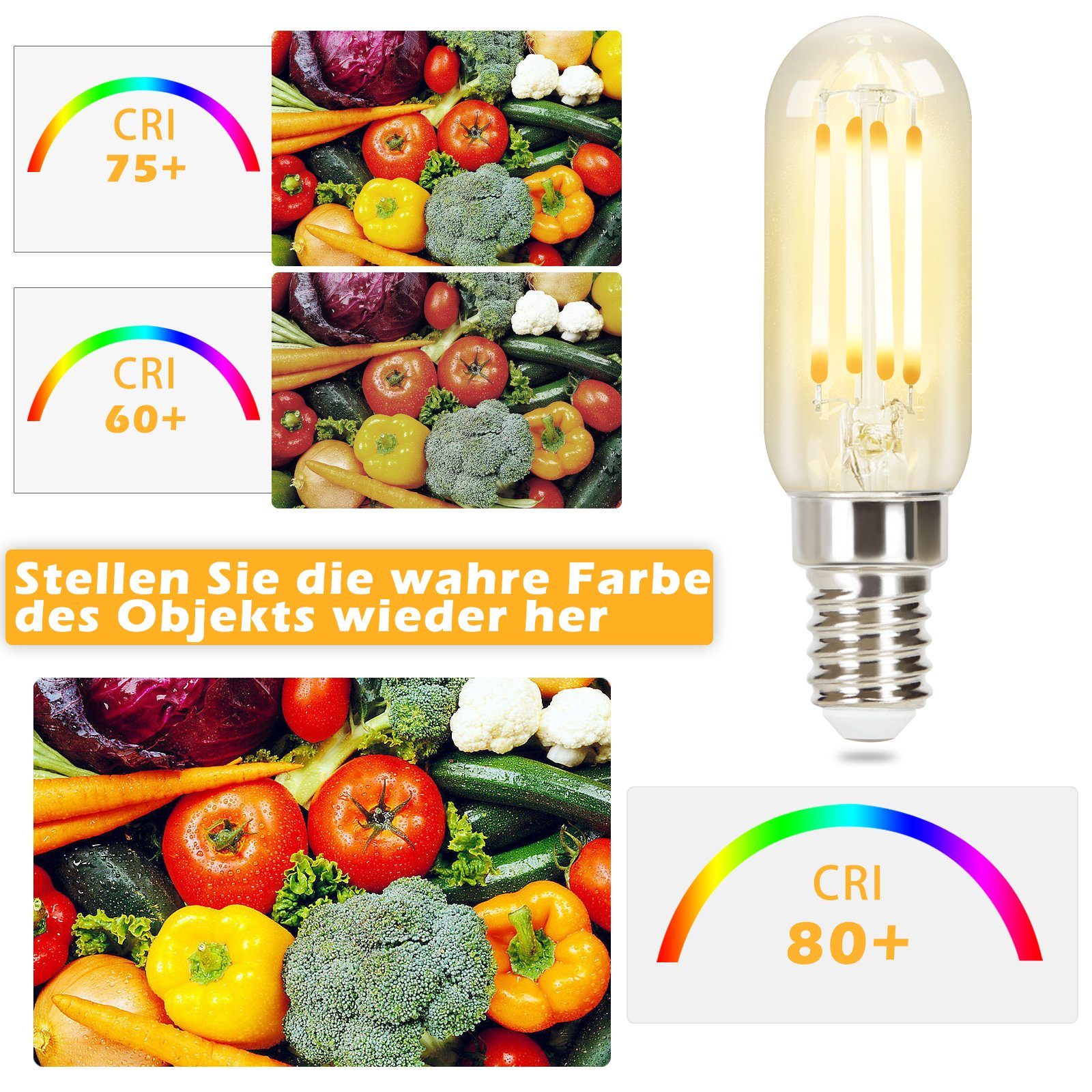 ZMH 4er Edison LED Vintage LED-lamppu - T25 2700k