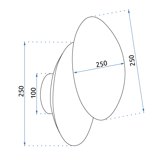 TOOLIGHT seinävalaisin APP1433-W musta, 25X18X25CM