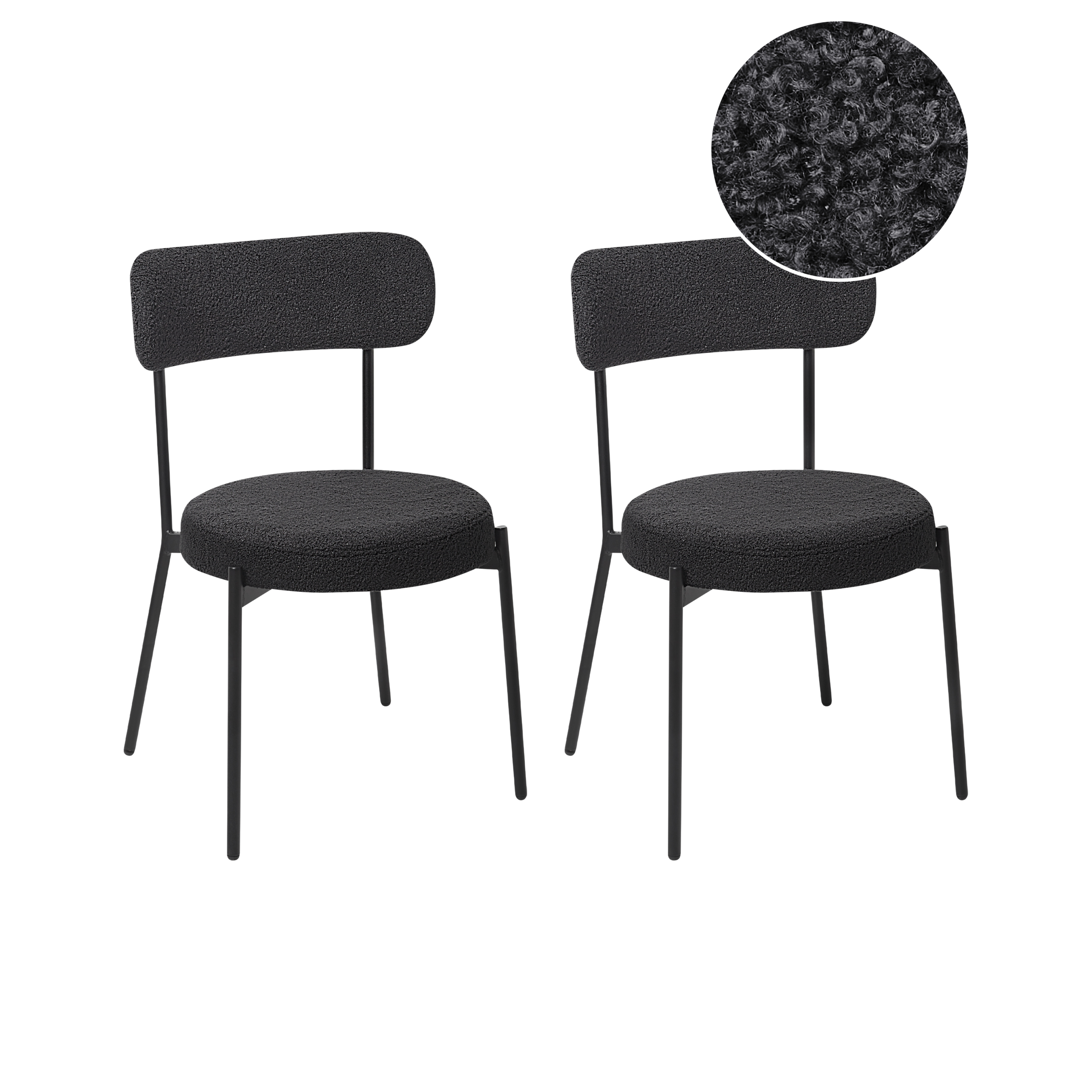 Ruokatuolisetti 2 kpl ALLISON buklee Musta