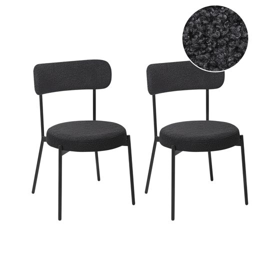 Ruokatuolisetti 2 kpl ALLISON buklee Musta