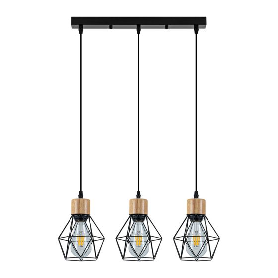 NETTLIFE vintage riippuvalaisin, e27, metallinen ripustuspilari musta, keittiöön, ruokailuun, olohuoneeseen