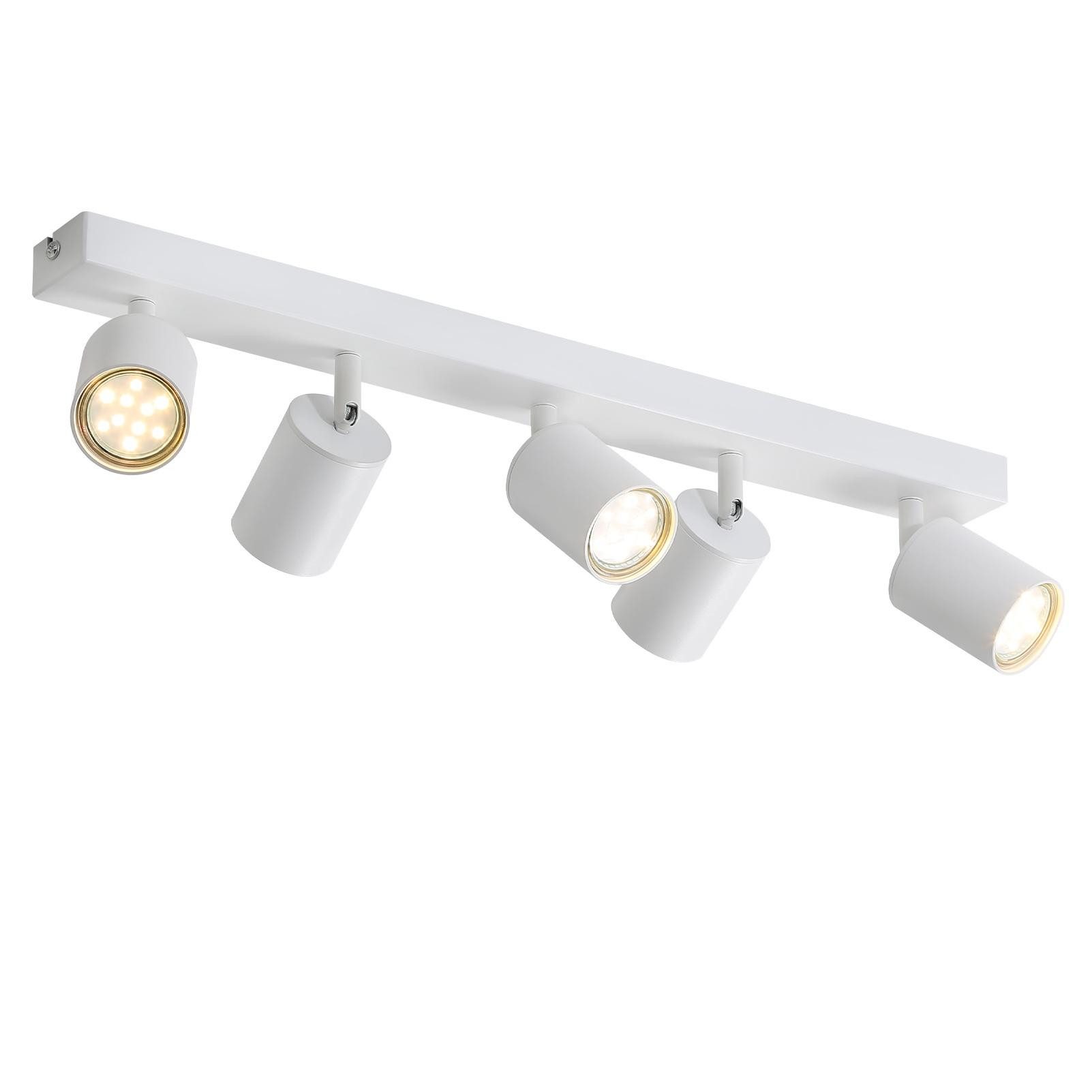 ZMH LED-kattovalaisin viidellä GU10-spotilla, 330° kääntyvä, moderni teollinen tyyli olohuoneeseen (polttimot eivät sisälly)