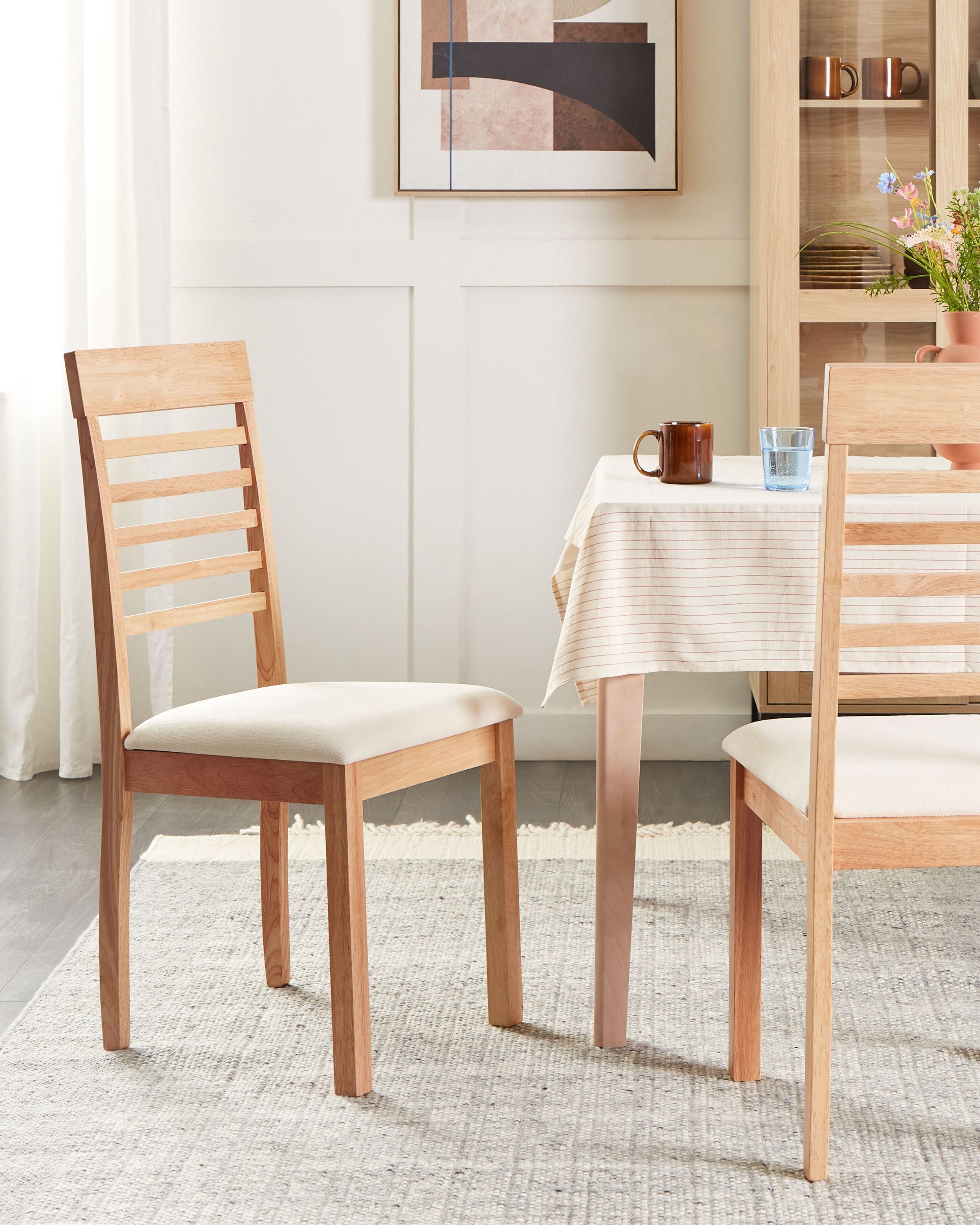 Ruokatuolisetti 2 kpl ORTLEY Puu Vaaleanruskea/beige