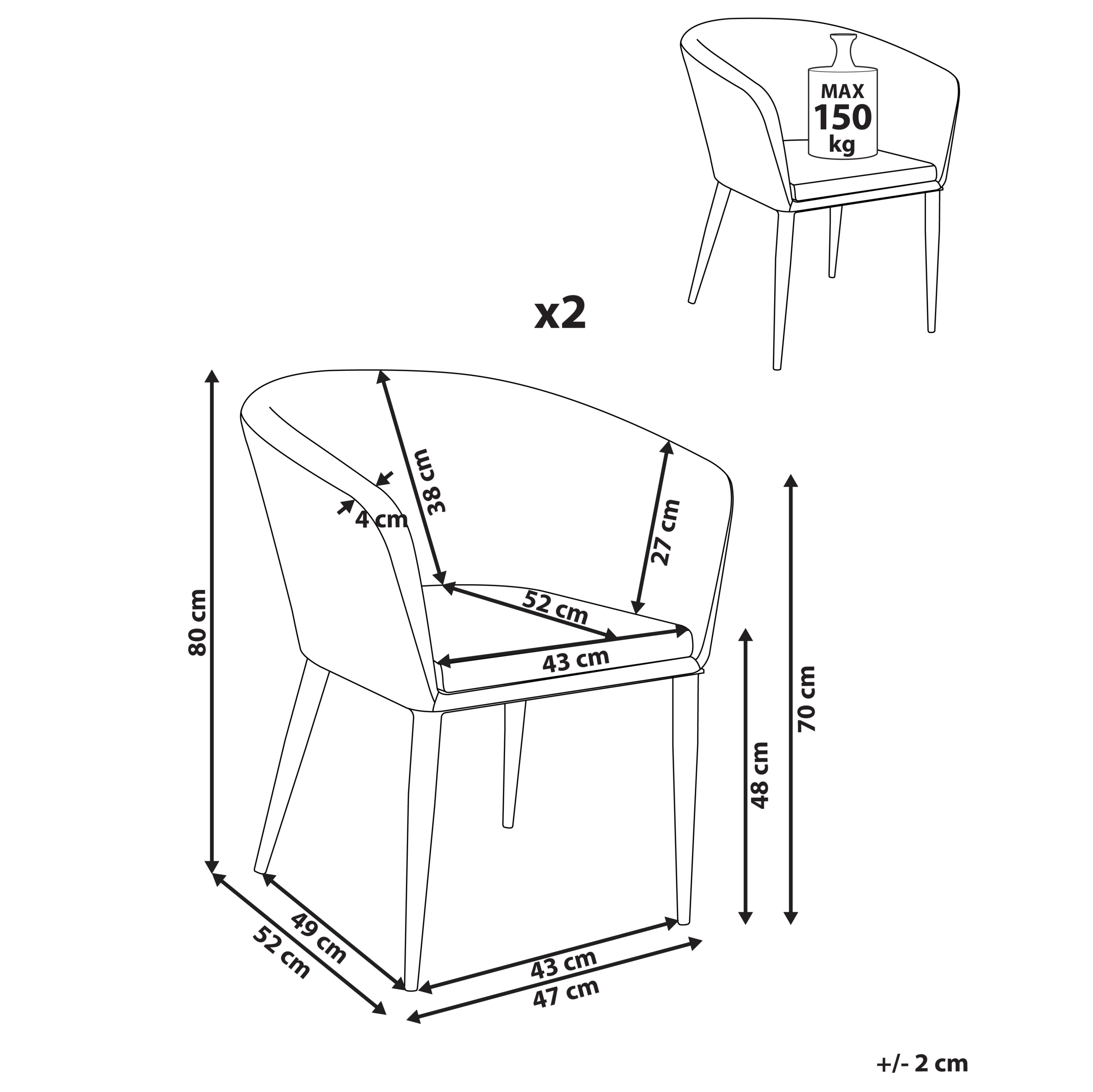 Puutarhatuolisetti 2 kpl CURGOS kangas Beige