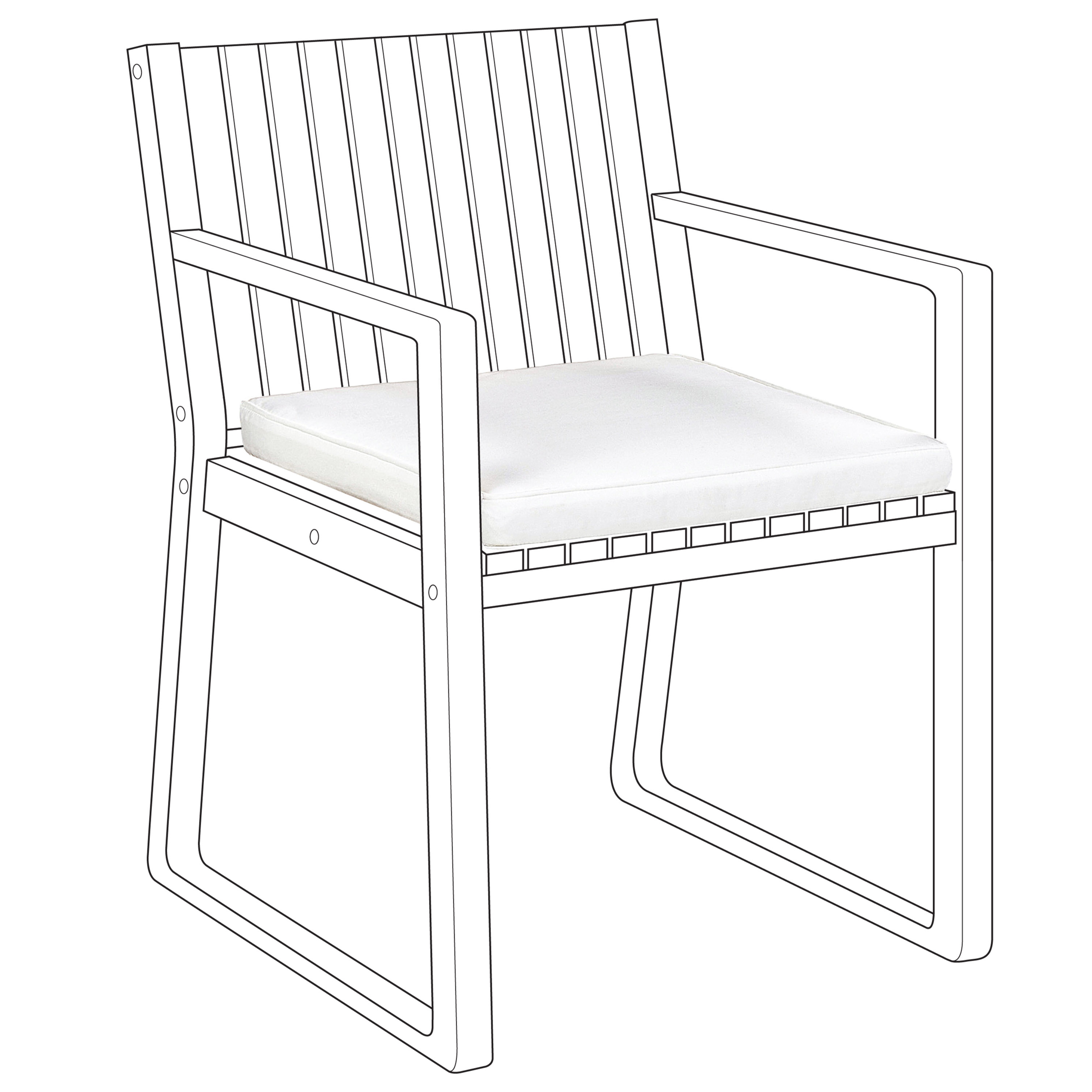 Puutarhatuolin istuintyyny SASSARI 46 x 46 cm Luonnonvalkoinen