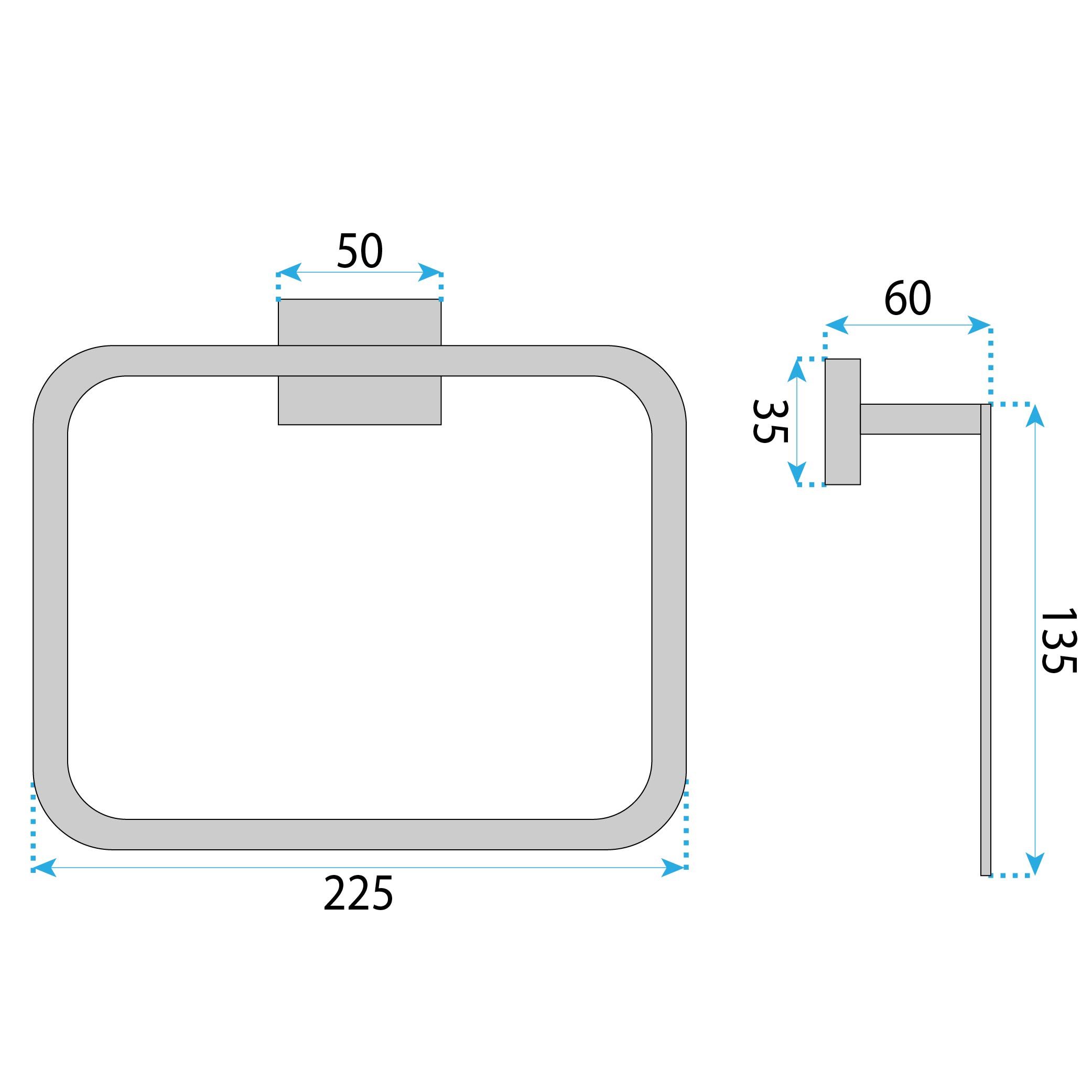 REA kylpyhuoneteline 210 OSTE kromi, 22,5X6X13,5CM