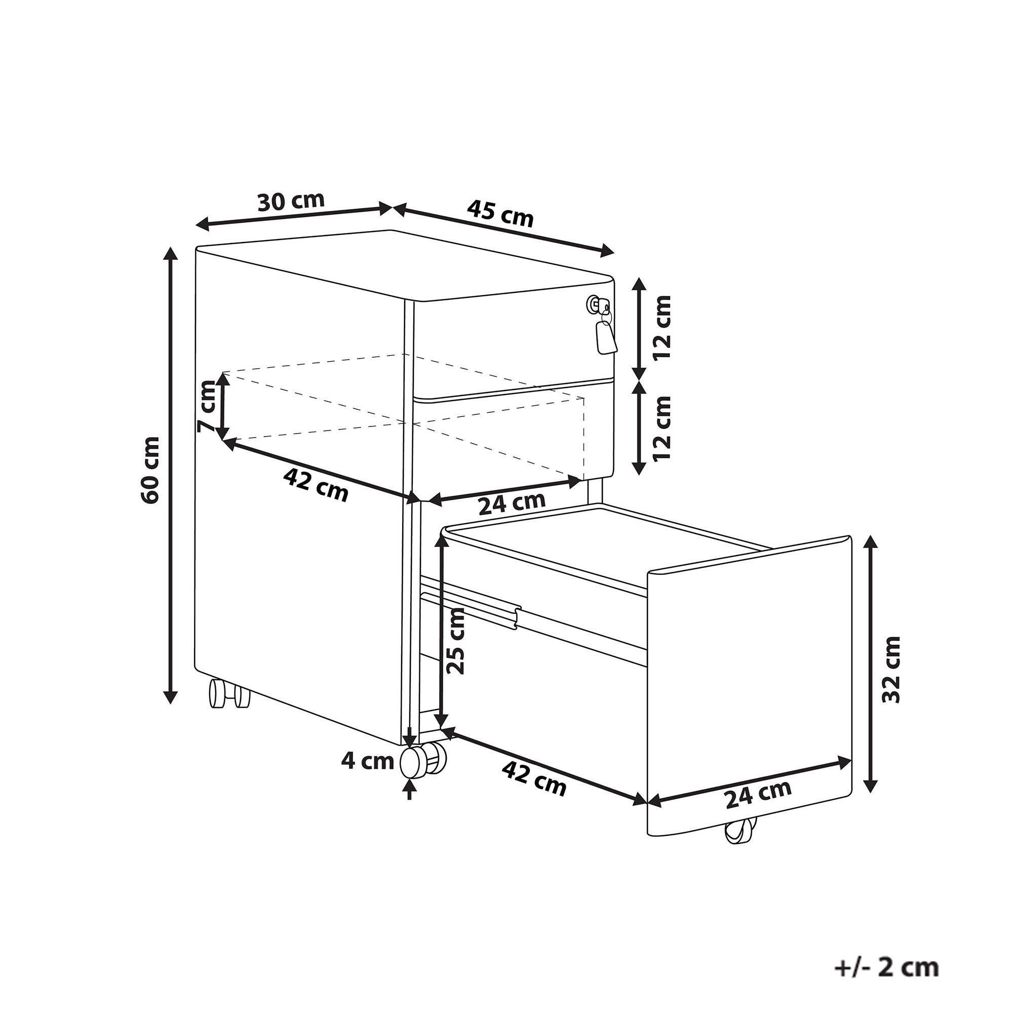 Säilytysyksikkö BOLSENA metalli Valkoinen
