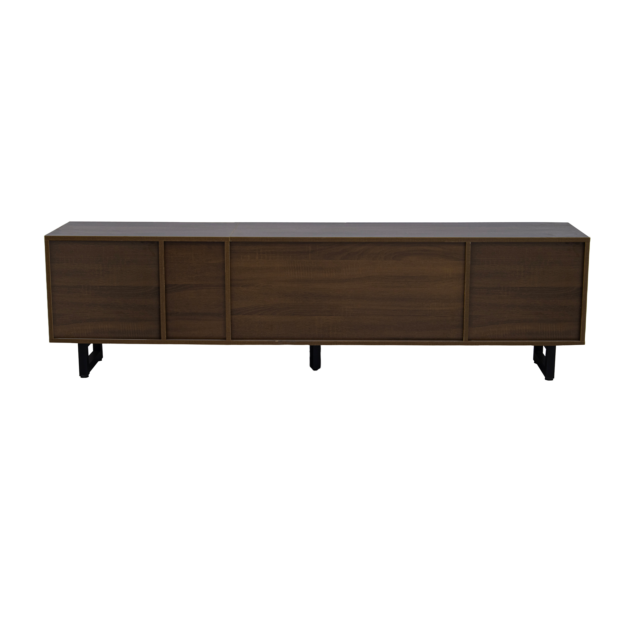TV-taso 180x38x50 cm musta ja luonnonväriinen MDF säilytyksellä ja liukuovilla