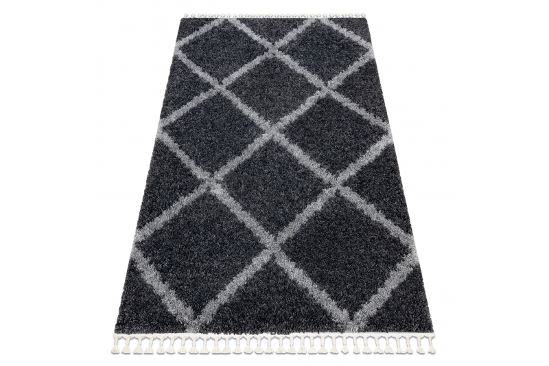 Matto UNION 3482 Säleikkö, säleikkö harmaa Tupsut berbery Marokkolainen shaggy 140x190 cm